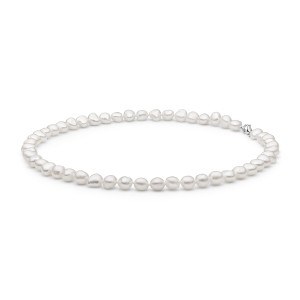 Colier perle naturale albe 45 cm si argint DiAmanti BRW49-G